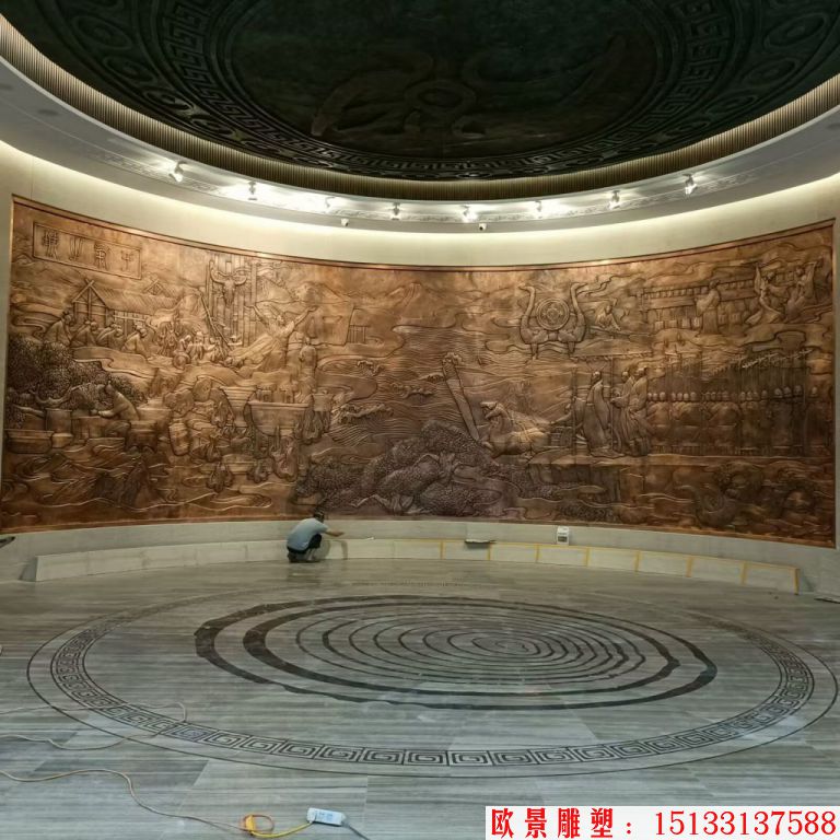 墻體紫銅浮雕 鍛銅雕刻 紫銅鍛打鍛造工藝浮雕 墻壁壁畫浮雕31